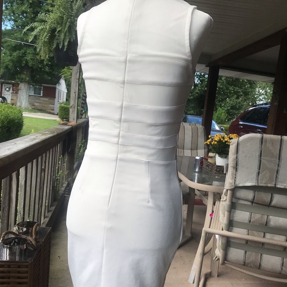 White & Mesh Bodycon Dress - Picture 11 of 16